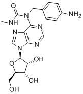 1-[6-[[(4-氨基苯基)甲基]氨基]-9H-嘌呤-9-基]-1-脱氧-N-甲基-Β-D-呋喃脲酰胺 结构式