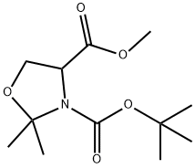 (S)-N-BOC-2,2-二甲基噁唑烷-4-羧酸甲酯 结构式