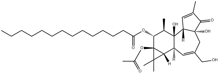 佛波醇12-十四酸酯13-乙酸酯 结构式