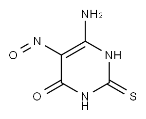 4-氨基-6-羟基-2-巯基-5-亚硝基嘧啶 结构式