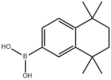 (5,5,8,8-テトラメチル-5,6,7,8-テトラヒドロナフタレン-2-イル)ボロン酸 化学構造式