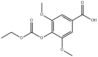 4-[(エトキシカルボニル)オキシ]-3,5-ジメトキシ安息香酸 化学構造式