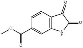 1H-インドール-6-カルボン酸, 2,3-ジヒドロ-2,3-ジオキソ-, メチルエステル 化学構造式