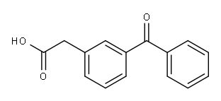 3-苯酰苯基乙酸 结构式
