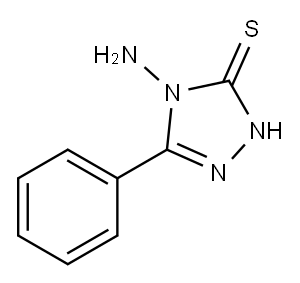 4-アミノ-5-フェニル-4H-1,2,4-トリアゾール-3-チオール 化学構造式