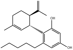 4-(p-メンタ-1,8-ジエン-3-イル)-5-ペンチルレソルシノール 化学構造式