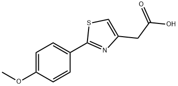 2-[2-(4-甲氧苯基)-1,3-噻唑-4-基]乙酸, 23353-14-2, 结构式