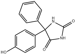 5-フェニル-5-(4-ヒドロキシフェニル)ヒダントイン 化学構造式