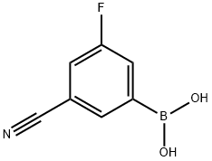 3-氰基-5-氟-苯基硼酸, 304858-67-1, 结构式