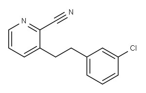 3-[2-(3-氯苯基)乙基]-2-吡啶甲腈 结构式