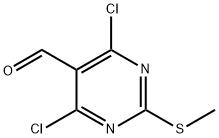 4,6-DICHLORO-2-METHYLSULFANYL-PYRIMIDINE-5-CARBALDEHYDE Structure