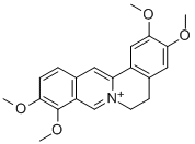 2,3,9,10-テトラメトキシ-5H,6H-ジベンゾ[a,g]キノリジン-7-イウム 化学構造式