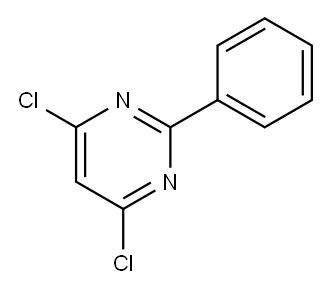 ４，６－ジクロロ－２－フェニルピリミジン 化学構造式