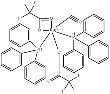 双(三氟乙酸)羰基双(三苯基膦)钌(II)甲醇加合物 结构式