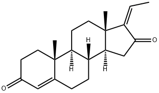(17Z)-プレグナ-4,17(20)-ジエン-3,16-ジオン 化学構造式