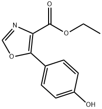 5-(4-HYDROXY-PHENYL)-OXAZOLE-4-CARBOXYLIC ACID ETHYL ESTER
 Struktur