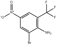 2-溴-4-硝基-6-三氟甲基苯胺, 400-66-8, 结构式