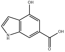 4-ヒドロキシ-1H-インドール-6-カルボン酸 化学構造式