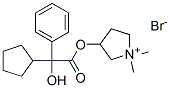 (3R)-3-[[(2R)-环戊基羟基苯基乙酰基]氧基]-1,1-二甲基吡咯烷溴化物, 475468-09-8, 结构式