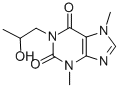 1-(2-ヒドロキシプロピル)-3,7-ジメチルキサンチン 化学構造式
