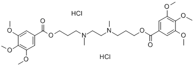 ビス(3,4,5-トリメトキシ安息香酸)エチレンビス[(メチルイミノ)-3,1-プロパンジイル]·2塩酸塩 化学構造式