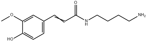 N-(4-アミノブチル)-3-(4-ヒドロキシ-3-メトキシフェニル)プロペンアミド 化学構造式