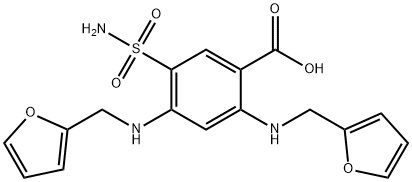 2,4-二(糠基氨基)-5-氨基磺酰基苯甲酸, 5046-19-5, 结构式