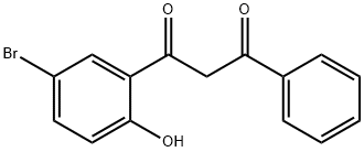 1-(5-ブロモ-2-ヒドロキシフェニル)-3-フェニル-1,3-プロパンジオン 臭化物 化学構造式