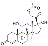 21-乙酰氧基-9Α-溴-11Β,17Α-二羟基孕甾-4-烯-3,20-二酮 结构式