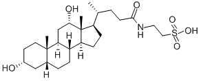 2-[[(3α,5β,12α)-3,12-ジヒドロキシ-24-オキソコラン-24-イル]アミノ]エタンスルホン酸 化学構造式