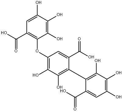4-(6-Carboxy-2,3,4-trihydroxyphenoxy)-4',5,5',6,6'-pentahydroxy-1,1'-biphenyl-2,2'-dicarboxylic acid 结构式