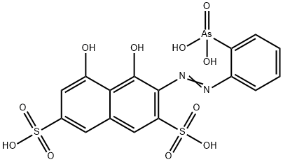 3-[(2-アルソノフェニル)アゾ]-4,5-ジヒドロキシ-2,7-ナフタレンジスルホン酸 化学構造式
