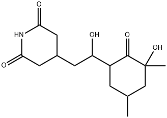 4-[2-Hydroxy-2-(3-hydroxy-3,5-dimethyl-2-oxocyclohexyl)ethyl]-2,6-piperidinedione 结构式