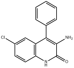 3-氨基-6-氯-4-苯基喹啉-2(1H)-酮 结构式