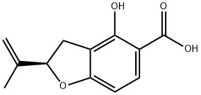 [R,(-)]-2,3-Dihydro-4-hydroxy-2-(1-methylvinyl)-5-benzofurancarboxylic acid 结构式
