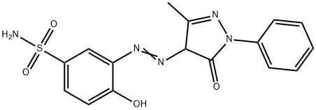 3-[(4,5-DIHYDRO-3-METHYL-5-OXO-1-PHENYL-1H-PYRAZOL-4-YL)AZO]-4-HYDROXYBENZENESULPHONAMIDE	, 5264-47-1, 结构式