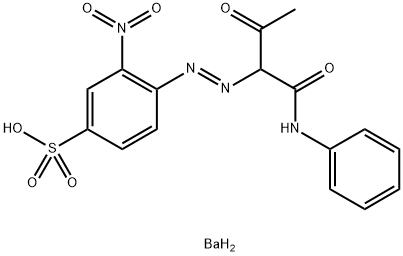 BARIUM BIS[3-NITRO-4-[[1-(PHENYLCARBAMOYL)ACETONYL]AZO]BENZENESULPHONATE] 结构式