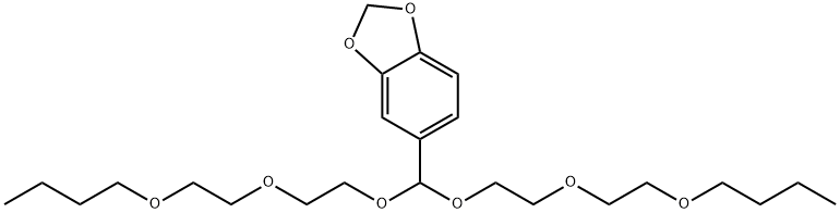5-[ビス[2-(2-ブトキシエトキシ)エトキシ]メチル]-1,3-ベンゾジオキソール 化学構造式