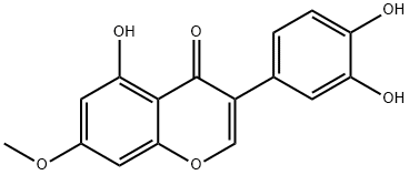 3-(3,4-二羟基苯基)-5-羟基-7-甲氧基-4H-1-苯并吡喃-4-酮, 529-60-2, 结构式
