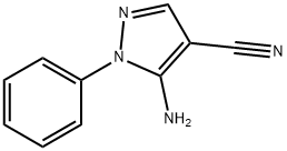 5-氨基-1-苯基吡唑-4-腈, 5334-43-0, 结构式