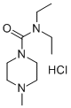 N,N-二乙基-4-甲基哌嗪-1-甲酰胺单盐酸盐, 5348-97-0, 结构式