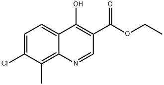 7-氯-4-羟基-8-甲基喹啉-3-羧酸乙酯, 5350-94-7, 结构式