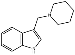 3-((哌啶-1-基)甲基)-1H-吲哚, 5355-42-0, 结构式