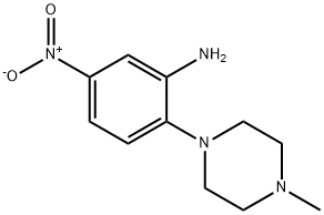 2-(4-甲基哌嗪-1-基)-5-硝基苯胺, 5367-66-8, 结构式