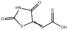 (试剂)(2Z)-(2,4-DIOXO-1,3-THIAZOLIDIN-5-YLIDENE)ACETIC ACID, 5374-29-8, 结构式