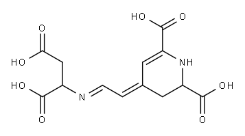 1,2,3,4-Tetrahydro-4-[2-[(1,2-dicarboxyethyl)imino]ethylidene]pyridine-2,6-dicarboxylic acid 结构式