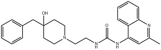 Urea, N-[2-[4-hydroxy-4-(phenylMethyl)-1-piperidinyl]ethyl]-N'-(2-Methyl-4-quinolinyl)- Struktur
