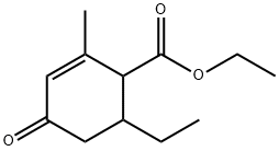 6-乙基-2-甲基-4-氧代-2-环己烯-1-羧酸乙酯 结构式