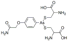 2-amino-3-[(2-amino-2-carboxy-ethyl)sulfanyl-[4-(carbamoylmethoxy)phen yl]arsanyl]sulfanyl-propanoic acid 结构式