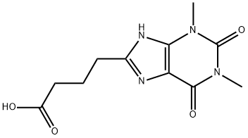1,3-ジメチル-2,6(1H,6H)-ジオキソ-8-(3-カルボキシプロピル)-7H-プリン 化学構造式